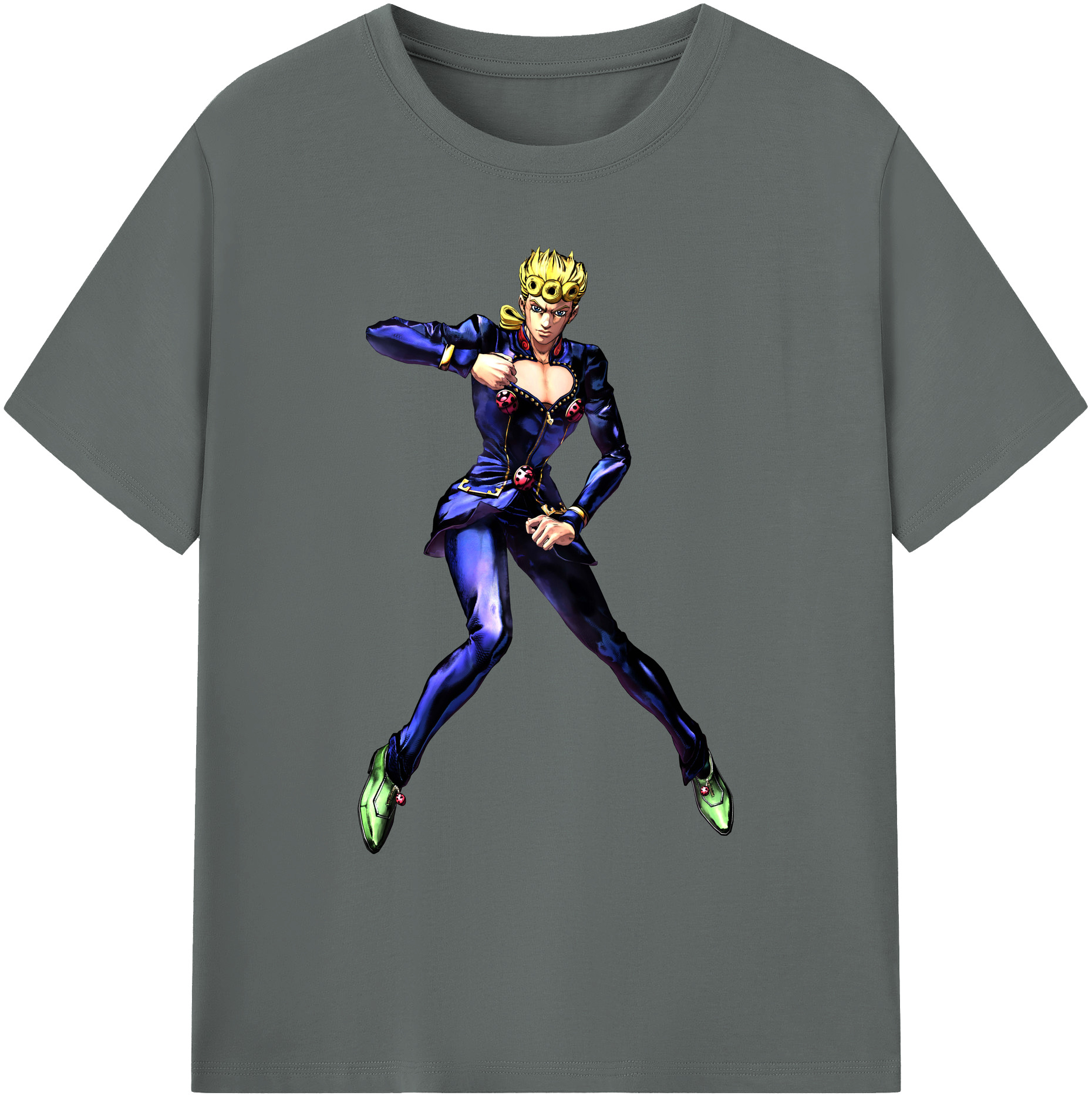 （画像用） ジョジョの奇妙な冒険 ジョルノ?ジョバァーナ JoJo's Bizarre Adventure Giorno Giovanna 綿100％ メンズ半袖Tシャツ｜肌触りやわらか＆通気性